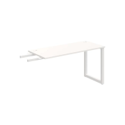 Pracovný stôl UNI O, kolmo reťaziaci, 140x75,5x60 cm, biela/biela
