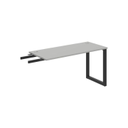 Pracovný stôl UNI O, kolmo reťaziaci, 140x75,5x60 cm, sivá/čierna