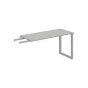 Pracovný stôl UNI O, kolmo reťaziaci, 140x75,5x60 cm, sivá/sivá