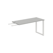 Pracovný stôl UNI O, kolmo reťaziaci, 140x75,5x60 cm, sivá/biela