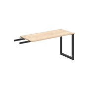 Pracovný stôl UNI O, kolmo reťaziaci, 140x75,5x60 cm, agát/čierna