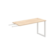 Pracovný stôl UNI O, kolmo reťaziaci, 140x75,5x60 cm, agát/biela