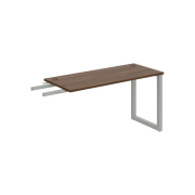 Pracovný stôl UNI O, kolmo reťaziaci, 140x75,5x60 cm, orech/sivá
