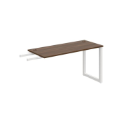 Pracovný stôl UNI O, kolmo reťaziaci, 140x75,5x60 cm, orech/biela