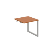 Pracovný stôl UNI O, k pozdĺ. reťazeniu, 80x75,5x80 cm, čerešňa/sivá