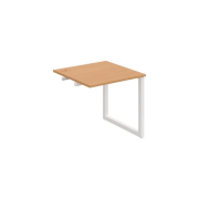 Pracovný stôl UNI O, k pozdĺ. reťazeniu, 80x75,5x80 cm, buk/biela