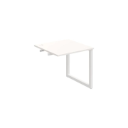 Pracovný stôl UNI O, k pozdĺ. reťazeniu, 80x75,5x80 cm, biela/biela