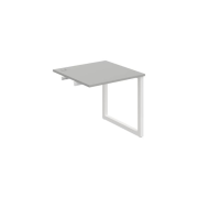 Pracovný stôl UNI O, k pozdĺ. reťazeniu, 80x75,5x80 cm, sivá/biela
