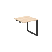Pracovný stôl UNI O, k pozdĺ. reťazeniu, 80x75,5x80 cm, agát/čierna