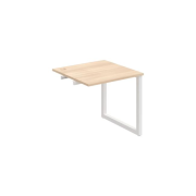 Pracovný stôl UNI O, k pozdĺ. reťazeniu, 80x75,5x80 cm, agát/biela