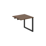 Pracovný stôl UNI O, k pozdĺ. reťazeniu, 80x75,5x80 cm, orech/čierna