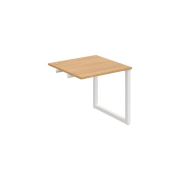 Pracovný stôl UNI O, k pozdĺ. reťazeniu, 80x75,5x80 cm, dub/biela