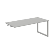 Pracovný stôl UNI O, k pozdĺ. reťazeniu, 180x75,5x80 cm, sivá/sivá