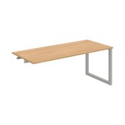 Pracovný stôl UNI O, k pozdĺ. reťazeniu, 180x75,5x80 cm, dub/sivá