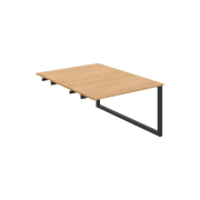 Pracovný stôl UNI O, k pozdĺ. reťazeniu, 120x75,5x160 cm, dub/čierna