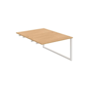 Pracovný stôl UNI O, k pozdĺ. reťazeniu, 120x75,5x160 cm, dub/biela