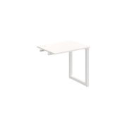 Pracovný stôl UNI O, k pozdĺ. reťazeniu, 80x75,5x60 cm, biela/biela