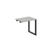 Pracovný stôl UNI O, k pozdĺ. reťazeniu, 80x75,5x60 cm, sivá/čierna