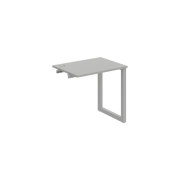 Pracovný stôl UNI O, k pozdĺ. reťazeniu, 80x75,5x60 cm, sivá/sivá