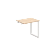 Pracovný stôl UNI O, k pozdĺ. reťazeniu, 80x75,5x60 cm, agát/biela