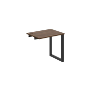 Pracovný stôl UNI O, k pozdĺ. reťazeniu, 80x75,5x60 cm, orech/čierna