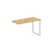 Pracovný stôl UNI O, k pozdĺ. reťazeniu, 120x75,5x60 cm, dub/biela