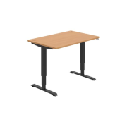 Pracovný stôl RUN, ZO, 3S, 120x64,5-130,5x80 cm, buk/čierna