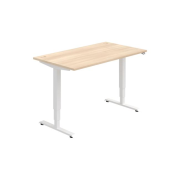 Pracovný stôl RUN, ZO, 3S, 140x64,5-130,5x80 cm, agát/biela