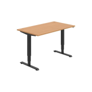 Pracovný stôl RUN, ZO, 3S, 140x64,5-130,5x80 cm, buk/čierna
