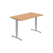 Pracovný stôl RUN, ZO, 3S, 140x64,5-130,5x80 cm, buk/sivá