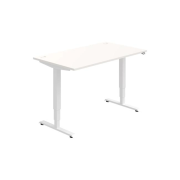 Pracovný stôl RUN, ZO, 3S, 140x64,5-130,5x80 cm, biela/biela