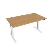 Pracovný stôl Motion, ZO, 2S, 140x70,5-120,5x80 cm, dub/biela