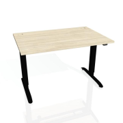 Pracovný stôl Motion, ZO, 2S, 140x70,5-120,5x80 cm, agát/čierna