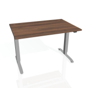 Pracovný stôl Motion, ZO, 2S, 140x70,5-120,5x80 cm, orech/sivá