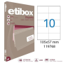 Etikety univerzálne 105x57mm Etibox A4 100 hárkov