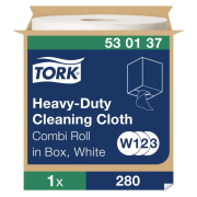 Čistiaca utierka 1-vrstv. TORK Heavy-Duty biela, návin 107 m, W2