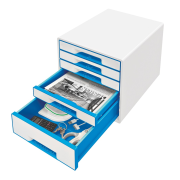 Zásuvkový box Leitz WOW metalický modrý