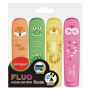 Sada popisovačov KEYROAD Fluo Jungle, 4 ks, mix farieb