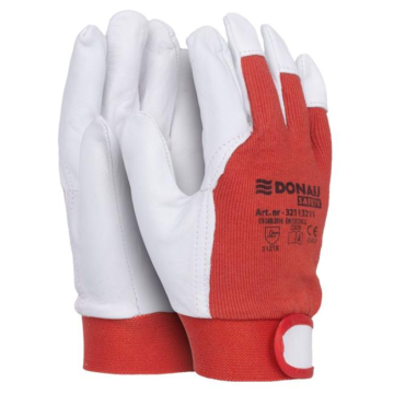 Rukavice pracovné kombinované DONAU SAFETY bielo-červené veľ. 10/XL