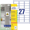 Etikety univerzálne 63,5x29,6mm Avery A4, silne lepivé 20 hárkov