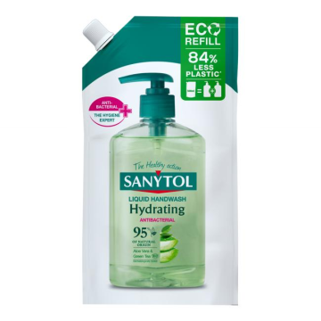 Sanytol tekuté mydlo dezinfekčné, hydratujúce, náhradná náplň, aloe vera, 500 ml