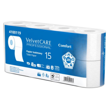 Toaletný papier 2-vrstvový VELVET CARE 100% celulóza 15m (8ks)