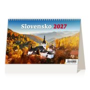 Stolový kalendár riadkový 22,6x13,9 cm - Slovensko 2027