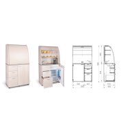 Kuchynka s chladničkou pravá, 100x189,1x60 cm, sivá/sivá
