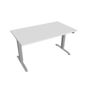 Pracovný stôl Motion, ZO, 2S, 140x70,5-120,5x80 cm, biela/sivá